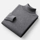 Men's plain roll-neck sweater with ribbed collar and cuffs