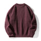 Ribbed knit sweater with crew neckline and long sleeves