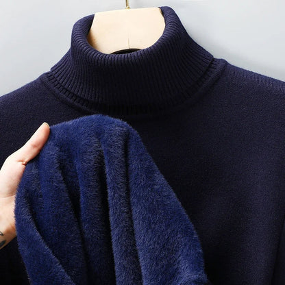 Plain turtleneck jumper with long sleeves