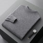 Men's plain crew neck knit sweater with ribbed trim