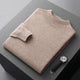 Men's plain crew neck knit sweater with ribbed trim