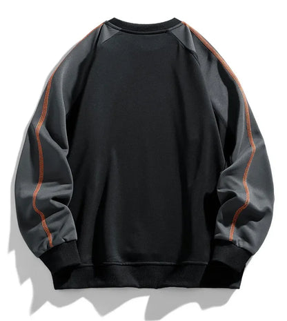 Colourblock crew neck sweatshirt with contrasting long sleeves and ribbed trims