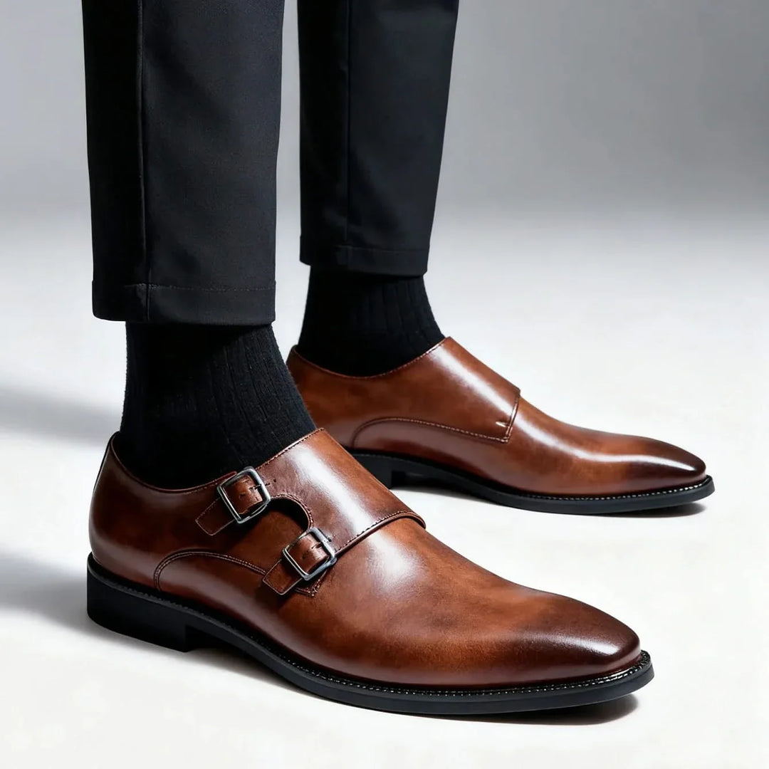 Monk strap loafers with buckle fastening