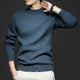 Men's plain mock-neck sweater with ribbed trims