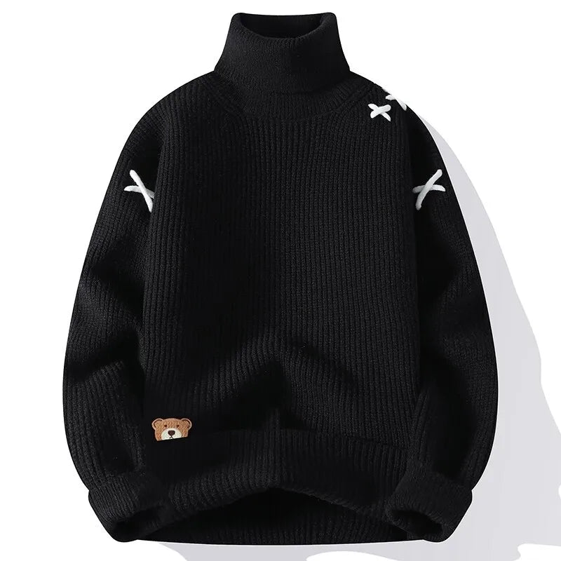 Unisex turtleneck top with a high neckline