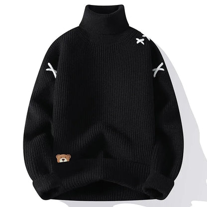Unisex turtleneck top with a high neckline