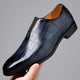 Glossy crocodile-effect embossed slip-on loafers