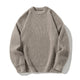 Ribbed knit sweater with crew neckline and long sleeves