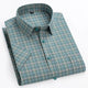 Men's Short Sleeve Cotton Shirt, Slim Fit Breathable Button-Down Casual Summer Shirt