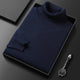 Ribbed turtleneck sweater with long sleeves and hip-length hem