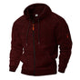 Men's hooded textured fleece jacket with full zip and long sleeves
