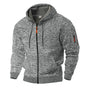 Men's hooded textured fleece jacket with full zip and long sleeves