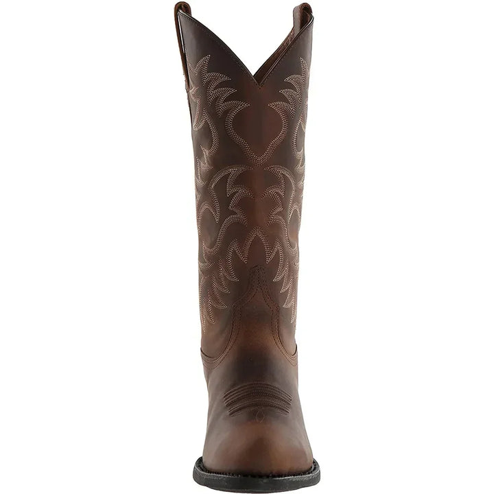 Men's tall embroidered cowboy boots with pointed toe