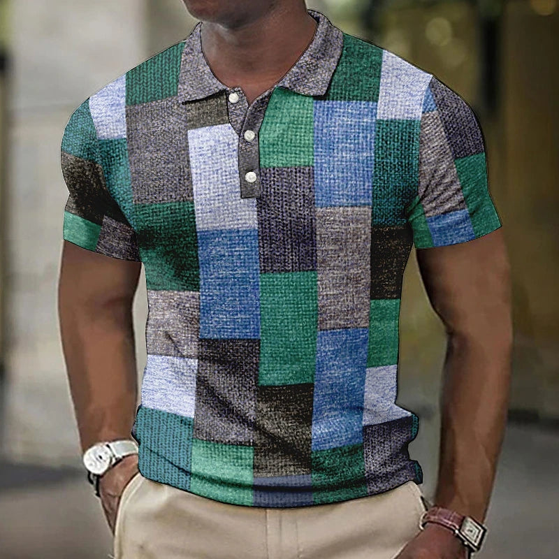 Men's Multicolour Polo Shirt, Modern Fit Short Sleeve Casual Smart Polo for All Seasons