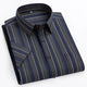 Men's Short Sleeve Cotton Shirt, Slim Fit Breathable Button-Down Casual Summer Shirt