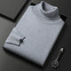 Ribbed turtleneck sweater with long sleeves and hip-length hem