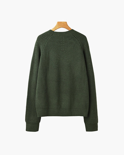 Men's ribbed crew neck sweater with long sleeves