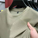 Men's Textured Crew Neck T-Shirt, Lightweight Cotton Casual Everyday Top with Modern Fit