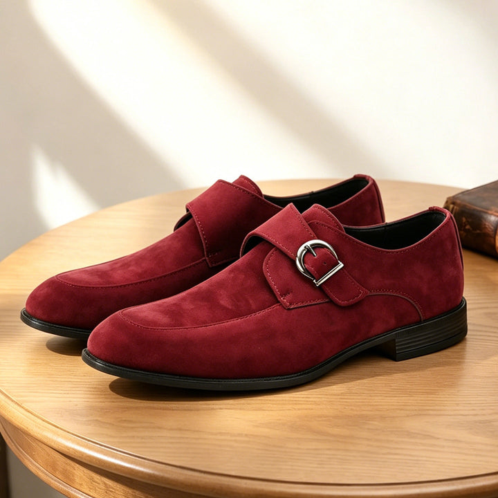 Monk-strap loafers with buckle fastening and low stacked heels