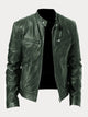 Unisex biker jacket with stand collar, long sleeves and zipped pockets