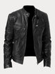 Unisex biker jacket with stand collar, long sleeves and zipped pockets
