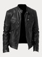 Unisex biker jacket with stand collar, long sleeves and zipped pockets