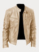 Unisex biker jacket with stand collar, long sleeves and zipped pockets