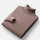 Men's plain roll-neck sweater with ribbed collar and cuffs