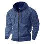 Men's hooded textured fleece jacket with full zip and long sleeves