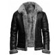 Men's hooded jacket with pile-textured lining, zip front and long sleeves