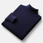 Men's plain roll-neck sweater with ribbed collar and cuffs
