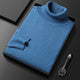 Ribbed turtleneck sweater with long sleeves and hip-length hem