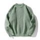 Ribbed knit sweater with crew neckline and long sleeves