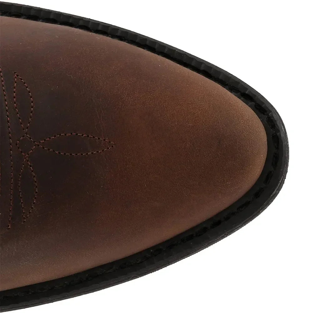 Men's tall embroidered cowboy boots with pointed toe