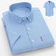 Men's Lightweight Cotton Shirt, Relaxed Fit Breathable Button-Up Summer Shirt Long Sleeve