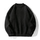 Ribbed knit sweater with crew neckline and long sleeves