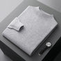 Men's plain crew neck knit sweater with ribbed trim