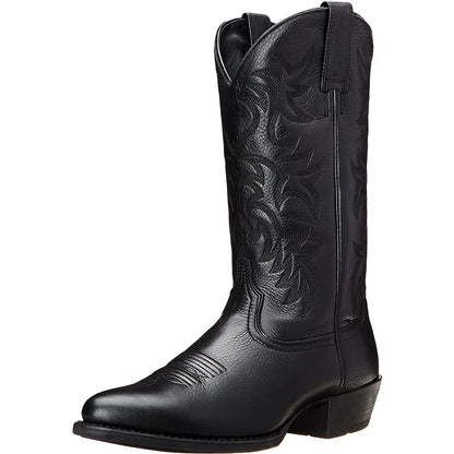 Men's tall embroidered cowboy boots with pointed toe