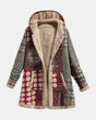 Burgundy geometric sherpa coat