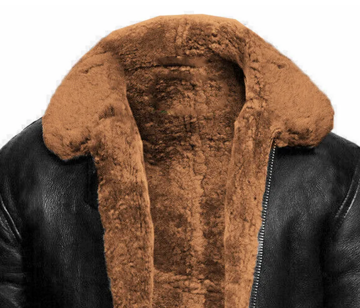 Men's hooded jacket with pile-textured lining, zip front and long sleeves