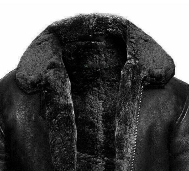 Men's hooded jacket with pile-textured lining, zip front and long sleeves