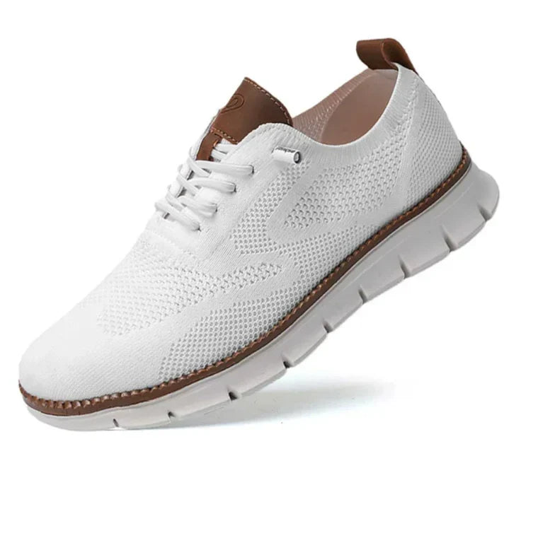 Men's low-top mesh sneakers with laces and segmented sole