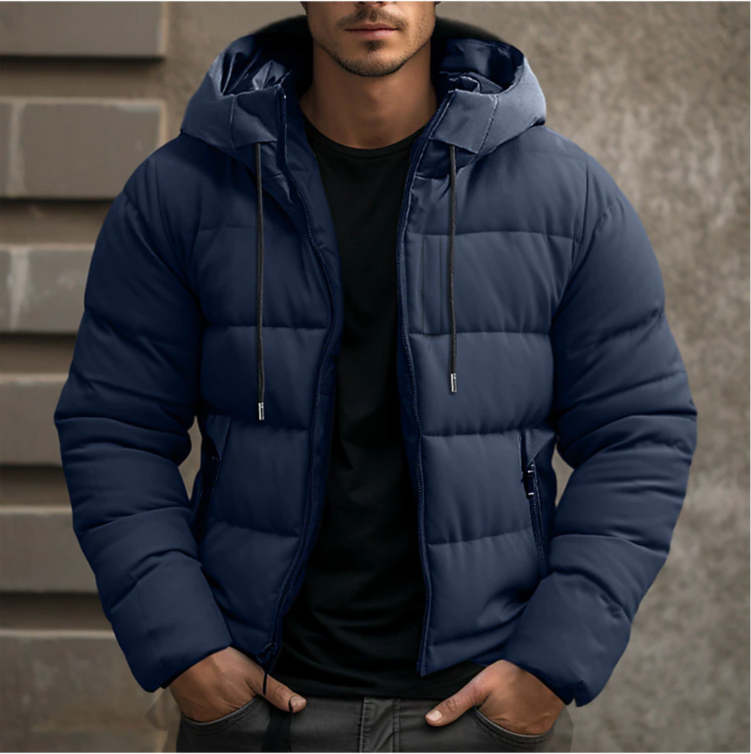 Men's hooded quilted puffer jacket