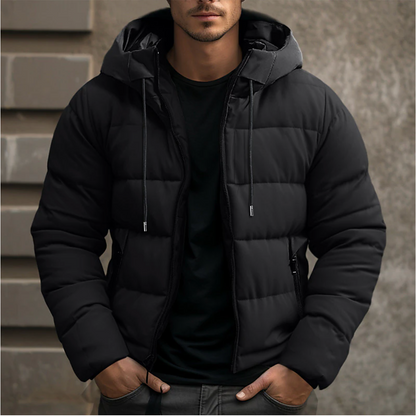 Men's hooded quilted puffer jacket