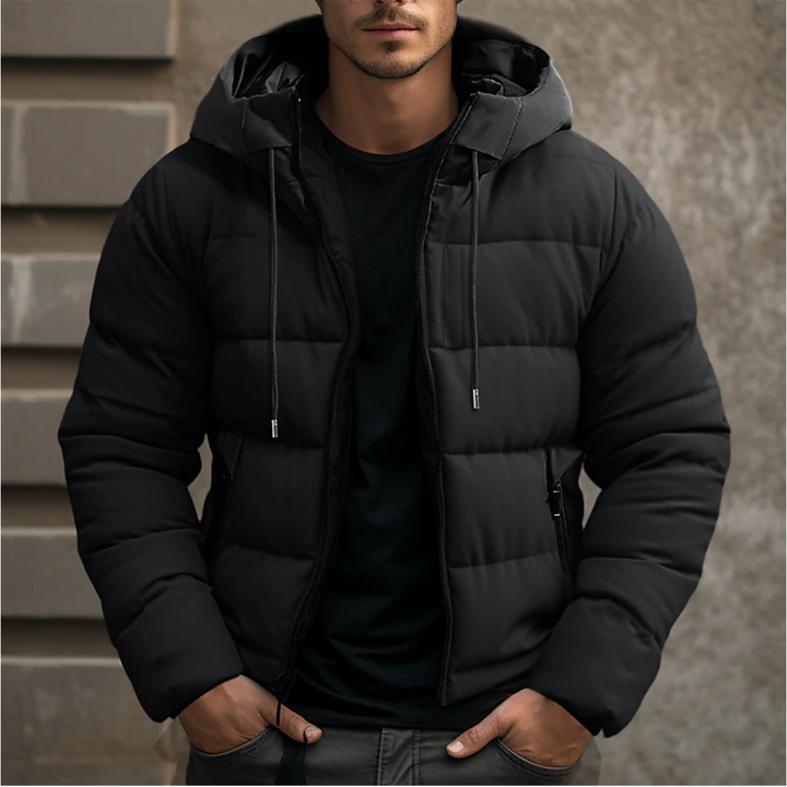 Men's hooded quilted puffer jacket