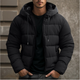 Men's hooded quilted puffer jacket