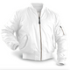 Men's quilted bomber jacket with zip front and ribbed trims