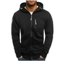 Men's hooded full-zip jacket with zipped pockets and long sleeves