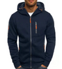 Men's hooded full-zip jacket with zipped pockets and long sleeves