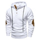 Men's textured hooded jumper with button placket and long sleeves